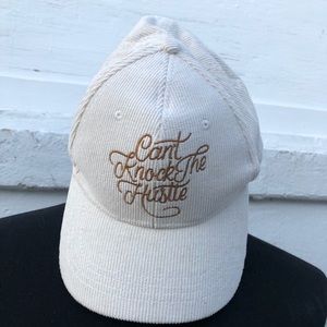 “Can’t Knock the Hustle” Cream Corduroy Hat"